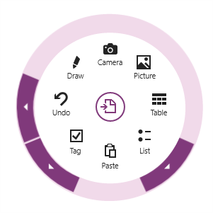 OneNote's radial menu (Image: Microsoft)
