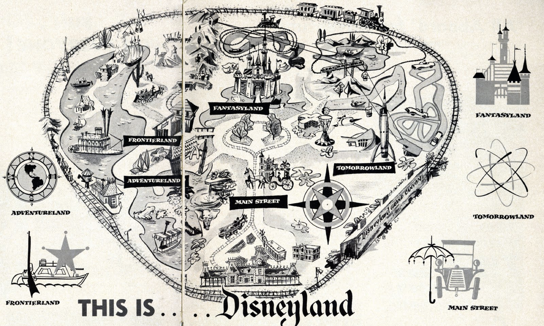 Scan of an early Disneyland map