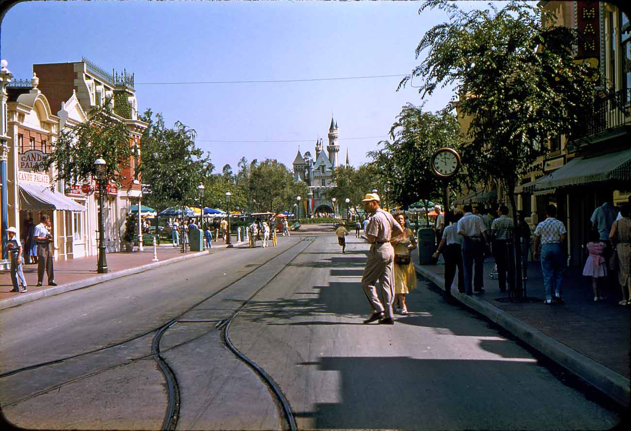 Photo of Disneyland's Main Street U.S.A. in the 1950s