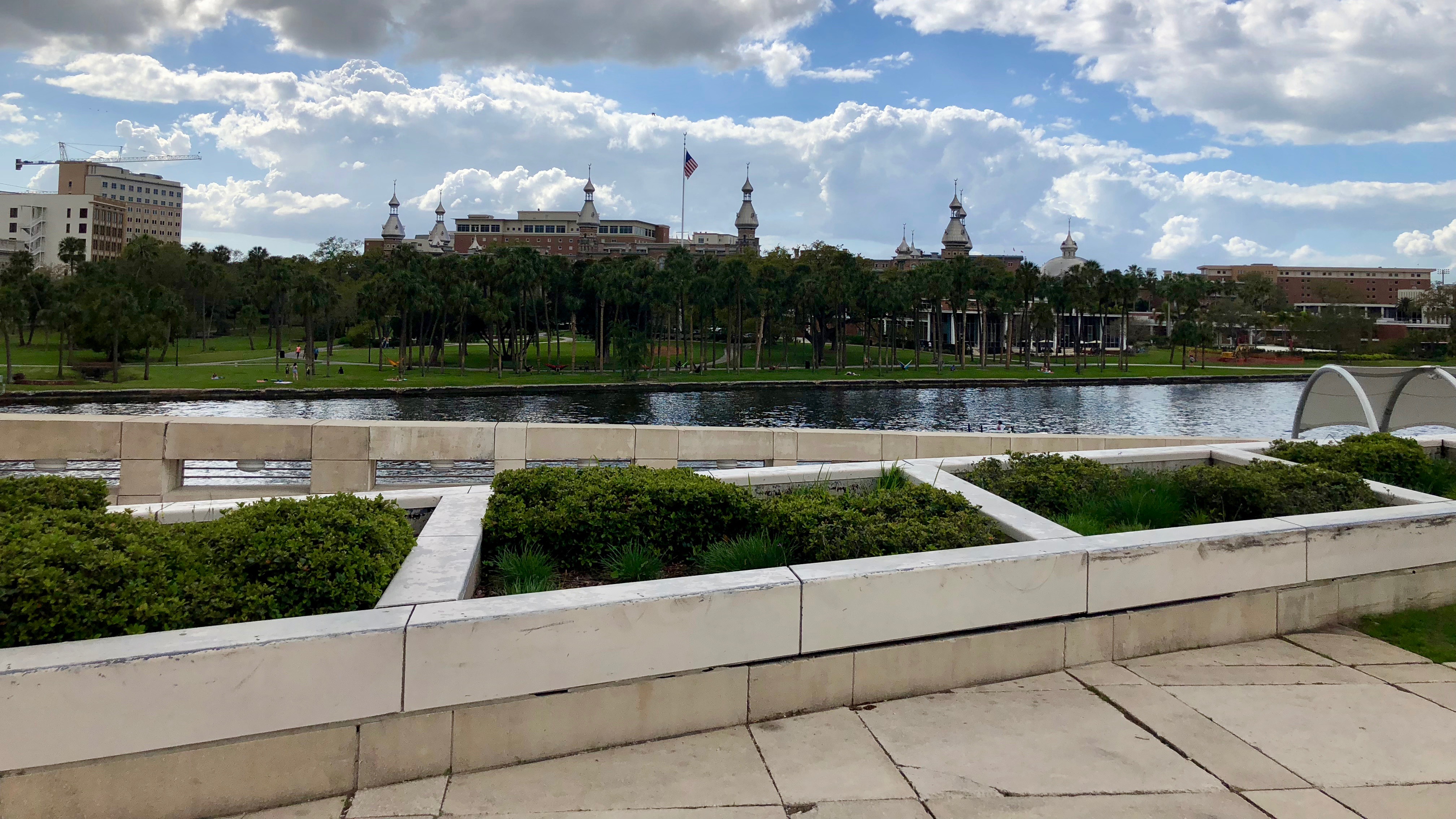 Minarets of the University of Tampa, seen from Kiley Gardens.