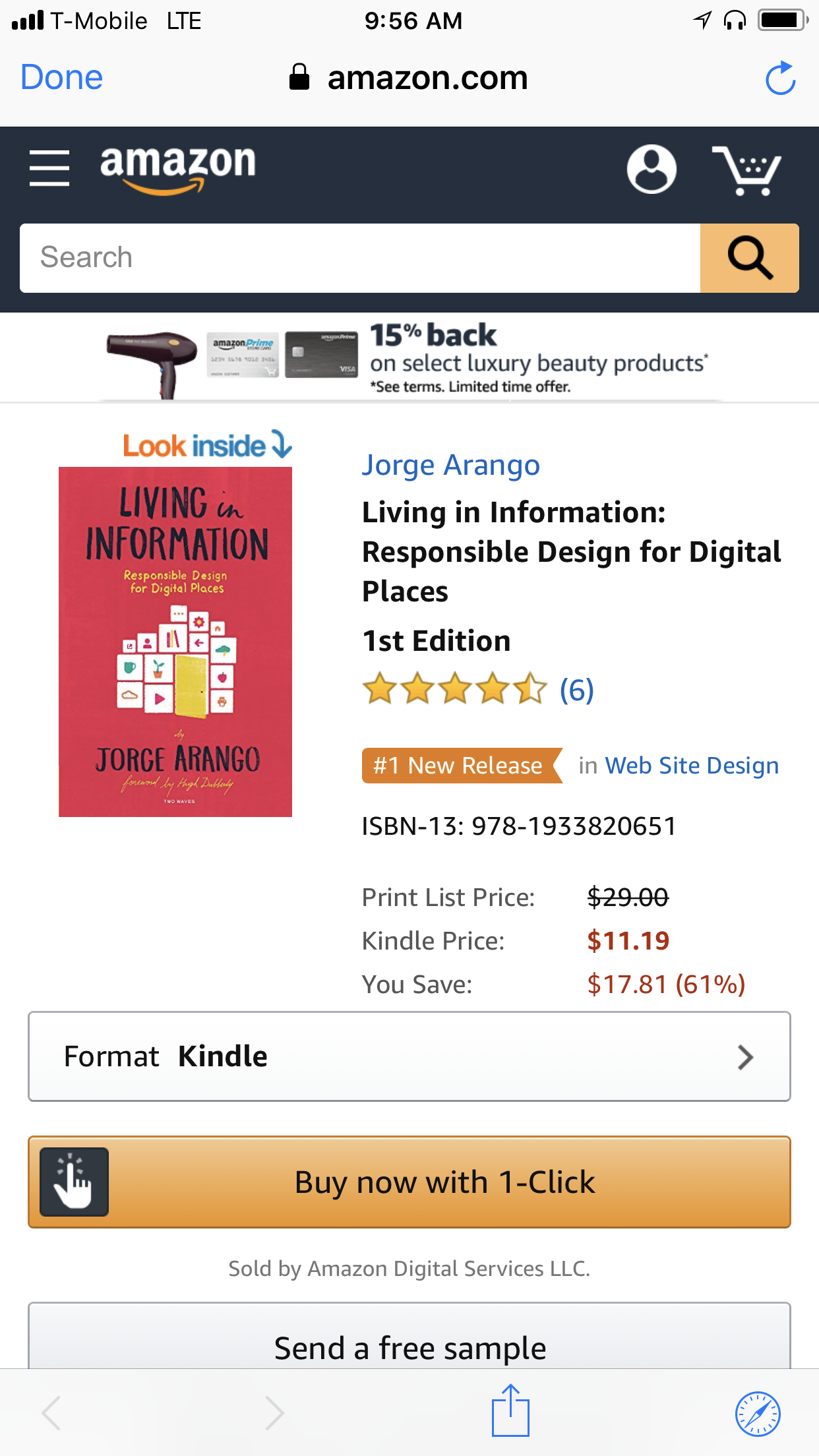 Living in Information #1 New Release in Web Site Design