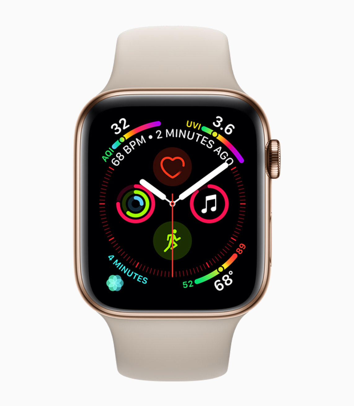 Complications on a Series 4 Apple Watch. Image: Apple.com