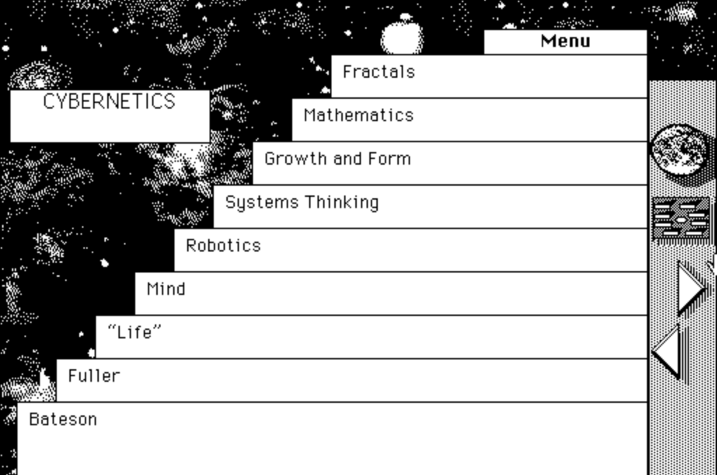 A screenshot from The Electronic Whole Earth Catalog