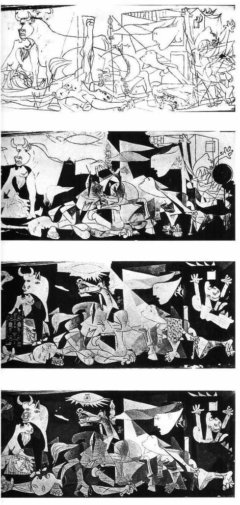 Photos of Guernica's late stages. Source: Journal of Art in Society